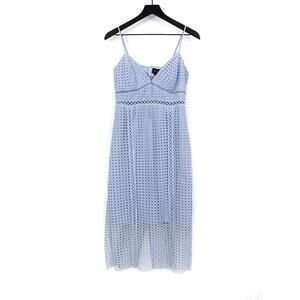 BARDOT Circle Lace Midi Dress Light Blue 8/M